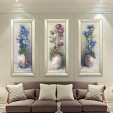 装饰画 客厅沙发背景墙画 三联画 玄关餐厅抽象油画 有框印象花画