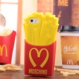 Moschino麦当劳薯条iPhone6/plus/5s手机壳 苹果4s硅胶保护套软壳