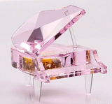 水晶音乐盒 钢琴模型 韵声机芯八音盒 可做照片刻字 生日礼物