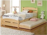 特价简约 实木章子松木床 时尚单人床 双人床 儿童小床 带抽床