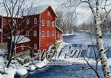 米开朗 冬季中的红房子 1000片木质拼图 风景装饰画 成人益智拼图