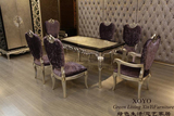 欧式餐桌椅 新古典饭桌 实木雕花桌子 餐厅餐桌椅组合长方形餐台