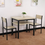 包邮一桌二椅组合宜家小户型双层折叠餐桌可伸缩家用钢木吃饭桌子