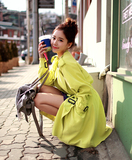 新款韩版女装时尚中长款修身显瘦风衣系带束腰宽松外套女