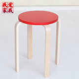升级版 彩色小板凳圆凳子实木 木质餐凳 非塑料 学习凳培训凳摞放