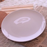 陶瓷餐具陶瓷盘子正宗唐山骨质瓷盘子 8英寸骨瓷白瓷月光平盘