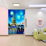 欧式现代简约巴黎铁塔大型壁画电视客厅玄关背景满铺墙纸壁纸定做