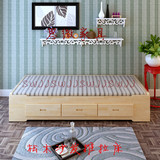 特价实木沙发床推拉床简约现代单双松木抽拉坐卧两用实木床可定制