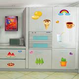 可移除卡通装饰贴画【水果蔬菜】卧室儿童房冰箱厨柜幼儿园墙贴纸