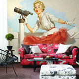 怀旧个性艺术壁纸 客厅沙发背景墙墙纸 人物大型壁画 玛丽莲梦露