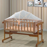 摇床送欧式床垫婴儿摇篮床高档婴儿宝宝小床白色全实木出生婴儿
