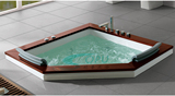亚克力珠光板按摩浴缸冲浪浴缸五件套龙头浴缸浴盆嵌入式双人1.8