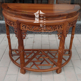 古典红木家具 100%非洲黄花梨 半圆形半月桌 边几 角几 墙边桌