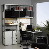 钢木家具猫王风格单双人办公位转角电脑书桌书柜书架自由组合现代