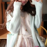 韩国东大门春装新款2016大码宽松毛衣开衫女中长款针织衫外套纯色