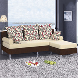 时尚简约现代客厅卧室三人组合转角小户型布艺沙发绒布可拆洗包邮