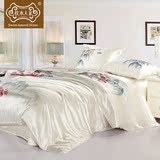 枕水人家 真丝四件套100%桑蚕丝 丝绸床上用品床单套件 真丝床品