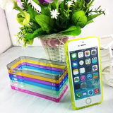 苹果5代iphone4S 5S 手机壳超薄塑料边框 海马扣透明边框外壳彩色