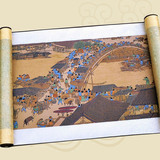 两米七五长真丝织锦丝绸画清明上河图 中国特色工艺品送老外