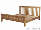 【S*Y】纯实木床全白橡木床1.8 1.51.2米单/双人大床美式乡村家具