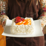 台湾高仿真食物-5吋方形PU乳胶白奶油蛋糕模型道具假面包软装摆件