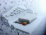 雕花木塑板白色机顶盒架客厅防水壁架韩国墙面支架创意置物壁挂架