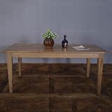 美式乡村做旧橡木餐桌 全实木复古餐台长方形 外贸出口原木家具