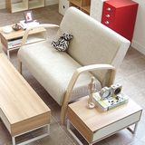 特价北欧宜家双人沙发椅子曲木椅布艺沙发椅休闲椅客厅小户型沙发
