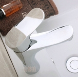 全铜镀铬欧式洗手卫生间浴室台下面盆脸池盘个性大姆指冷热水龙头