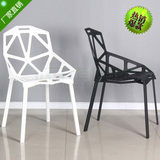 特价时尚简约餐椅塑料椅镂空椅办公椅几何椅创意椅子接待椅休闲椅