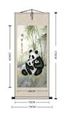 竹子熊猫风水画动物画卷轴画批发丝绸画国画山水画风水画客厅展厅