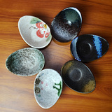 新品调料碗小吃芥末碟和风寿司日式味碟餐具元宝陶瓷潮州釉下彩碗