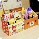 韩国桌面收纳盒  创意轻松熊系列笔筒 化妆品收纳盒 办公桌收纳