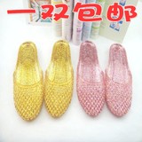 包邮夏季韩国地板家居包头塑料防滑浴室水晶居家凉拖鞋女