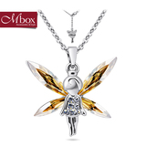 Mbox项链 女韩国版采用施华洛世奇元素水晶锁骨项链包邮 守护天使