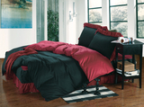 纯棉四件套纯色AB韩版时尚简约全棉床品1.8米2米床罩床裙红黑色