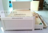 欧式象牙白实木床单人床双人床1米1.5米带抽屉子母床拖床可定制
