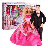 芭比娃娃甜甜屋大套装 梦幻芭芘公主配小凯丽礼盒装 配男孩玩具