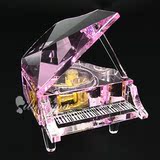 最浪漫18音k9水晶钢琴音乐盒--粉色童话 遥控MP3音乐盒 创意礼物