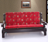 婚庆单双人加厚红木实木海绵沙发垫 带背靠可拆卸木椅子大红坐垫