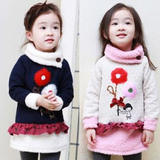 2015冬季冬装韩新款花朵女童装儿童薄棉服棉衣外套wt-0726