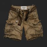 美国AF 男工装短裤磨破洗水做旧宽松大码休闲裤AF男短裤