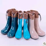 新款韩国冬季时尚防滑女士中筒加绒保暖水鞋套鞋回力雨鞋雨靴女