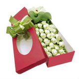 白玫瑰礼盒杭州鲜花店同城鲜花快递情人节七夕圣诞节生日爱情鲜花