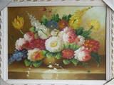 欧式花卉油画 手绘写实花风景装饰画 高档现代装修风格有无框画