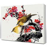 diy数字油画 风景花卉动物梅花喜鹊鸟儿类客厅卧室餐厅手绘装饰画