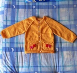 纯手工编织婴儿毛衣外套/儿童针织衫开衫/宝宝羊毛线衣 钩编花朵