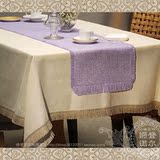 欧式情调浪漫西餐桌布台布盖巾搭巾桌旗套装谜紫系列量身定做14色