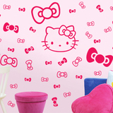 凯蒂猫 kitty墙贴卧室温馨儿童房卡通房间装饰品床头贴画墙上贴纸