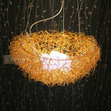 金色 鸟巢灯鸟窝灯 个性创意铝材灯卧室餐厅吊灯 田园吊灯